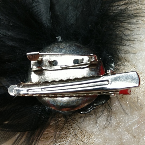 Unique Feather Hair Clip or Brooch Flapper Roaring 20s Gatsby Gypsy Accessory 7" - Picture 6 of 8